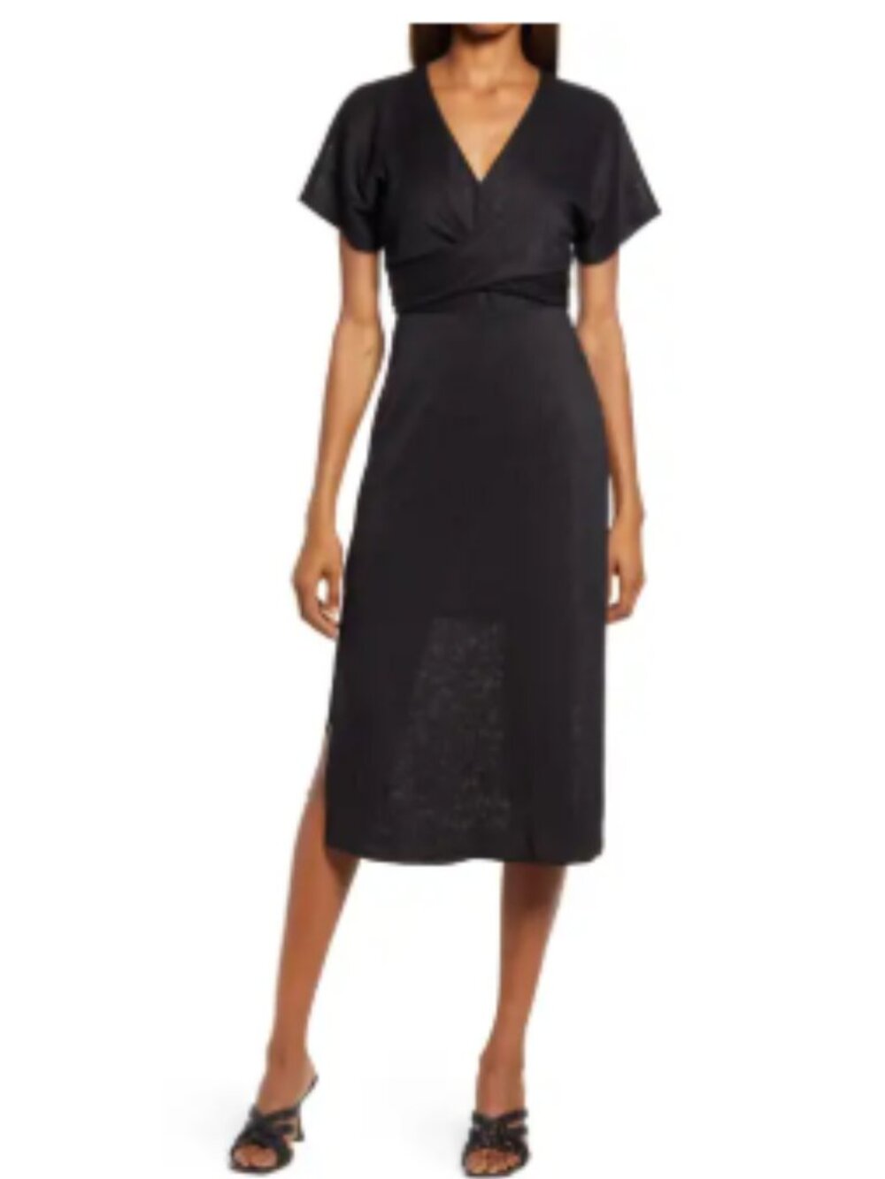 FLORET STUDIOS- Phoebe V-Neck Midi Dress Size L
